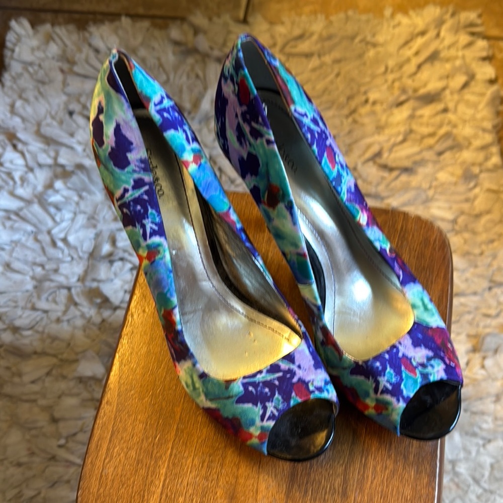 Style & Co. Purple and Blue Floral Heels